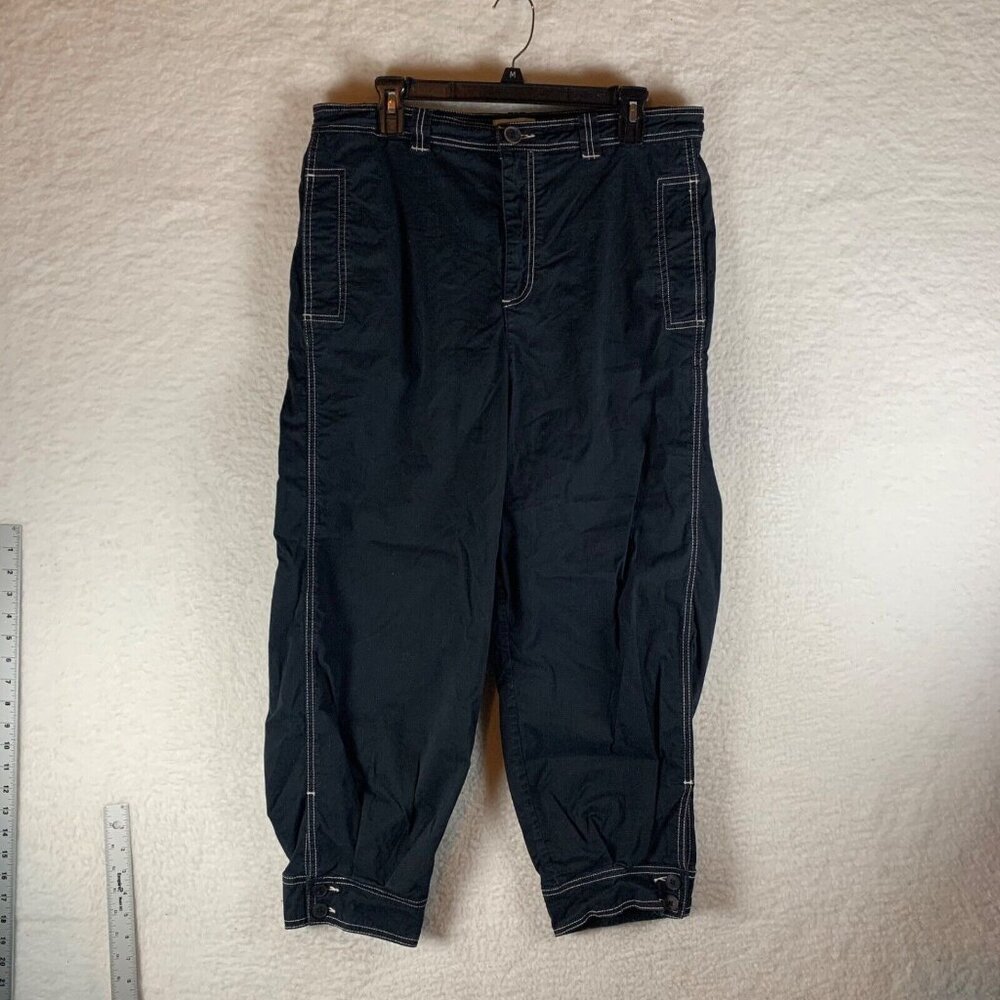 Maeve by Anthropologie Women's Cotton Stretch Black Casual Capri Pants Size 14